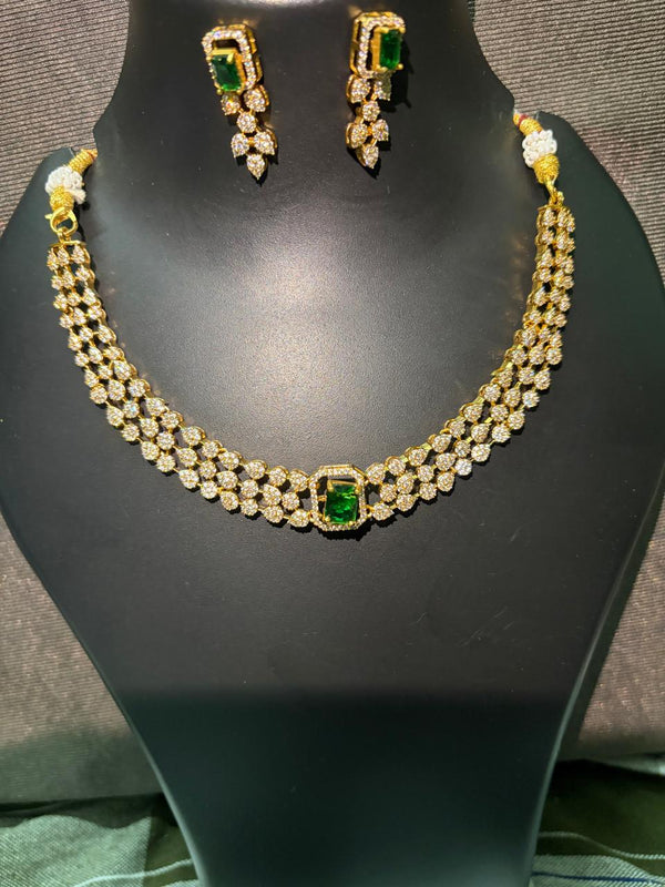 Interchangeable Stone AD White Stones Necklace Set.