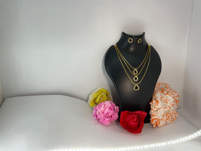 Green stone Stylish Layered Necklace.