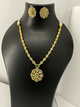 Green stone kundan set