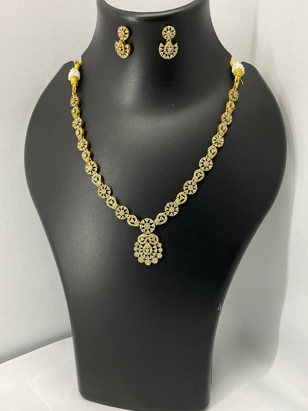Gold plated CZ necklace set