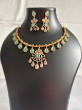 Sea Green stone party necklace set