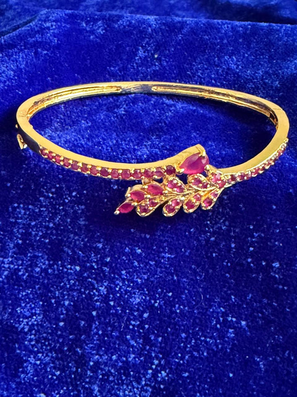 Gold plated ruby bracelet style#1112#
