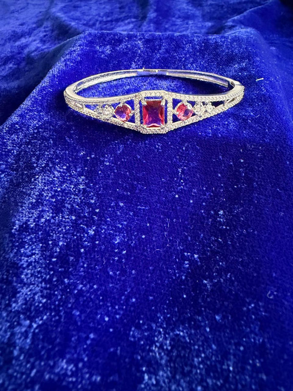 CZ ruby silver bracelet