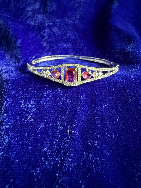 CZ ruby silver bracelet