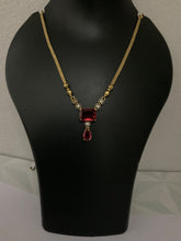 Simple ruby necklace #style# 1311