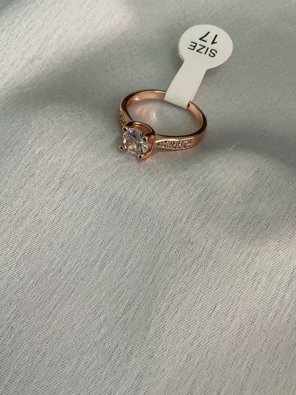 Rose gold cubic zirconia engagement ring