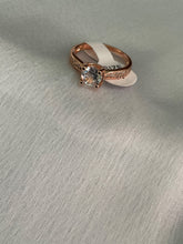 Rose gold cubic zirconia engagement ring