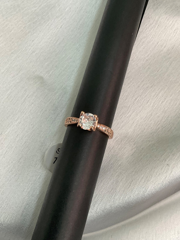 Rose gold cubic zirconia engagement ring
