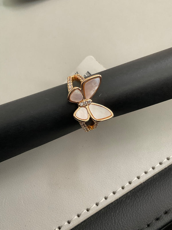 Enamel butterfly ring