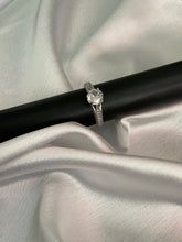 Silver plated zircon adjustable ring ring