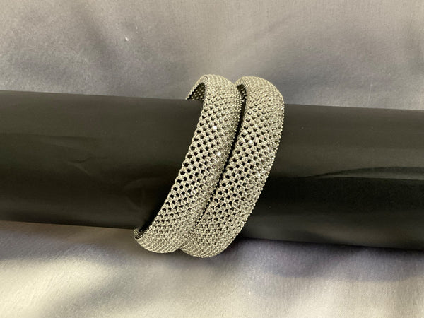 Silver Shimmering stone bangles