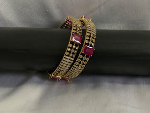 Ruby Victorian stone bangle set