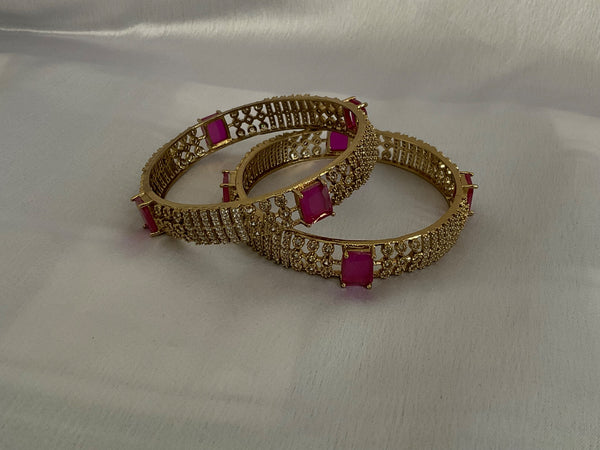 Ruby Victorian stone bangle set