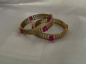 Ruby Victorian stone bangle set