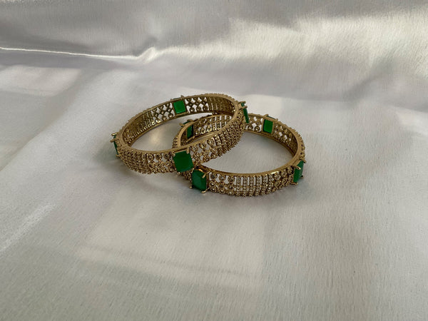 Emerald Victorian stone bangle