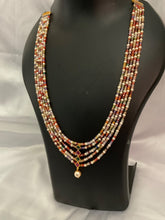 4 Layered multicolor bead necklace
