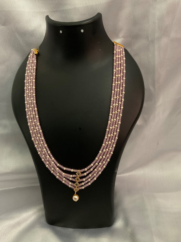 4 layered pink bead necklace