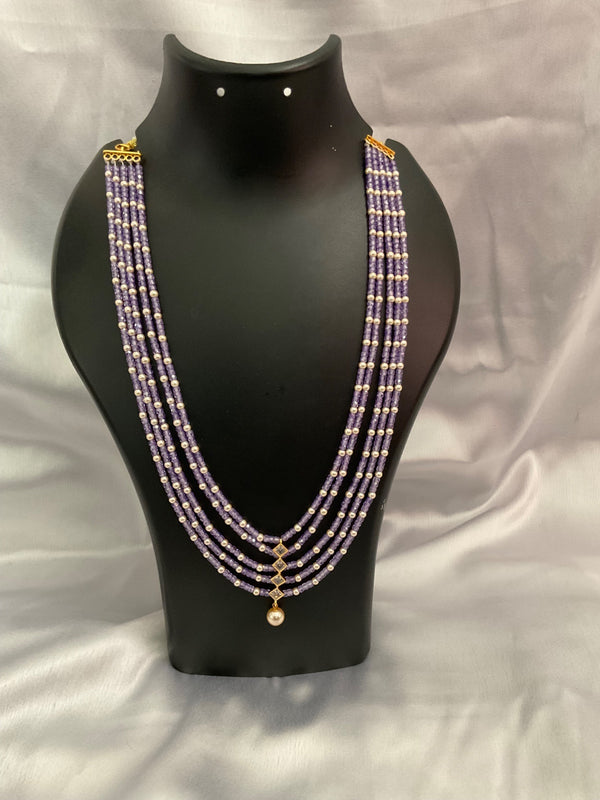 4 layered purple bead necklace