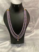 4 layered purple bead necklace