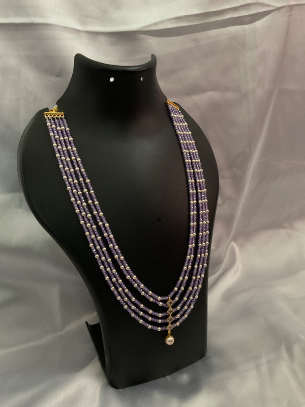 4 layered purple bead necklace