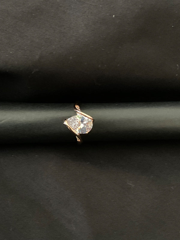 Tear drop stone ring